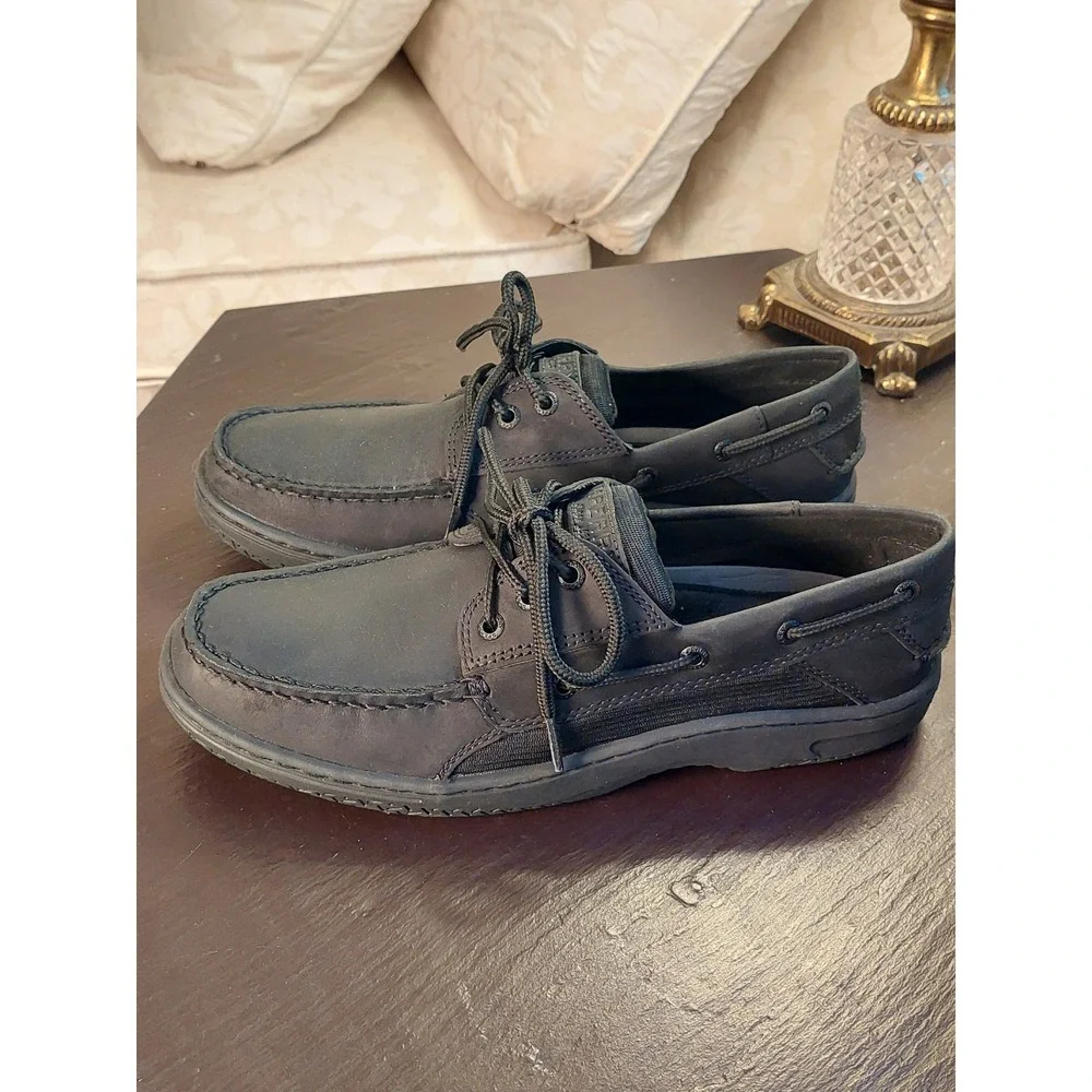 Sperry Men's Billfish 3-Eye Black Leather Boat Shoe STS24997 Size 12 NEW! $115